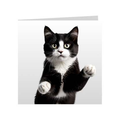 Square Greeting Cards - Black & White Cats