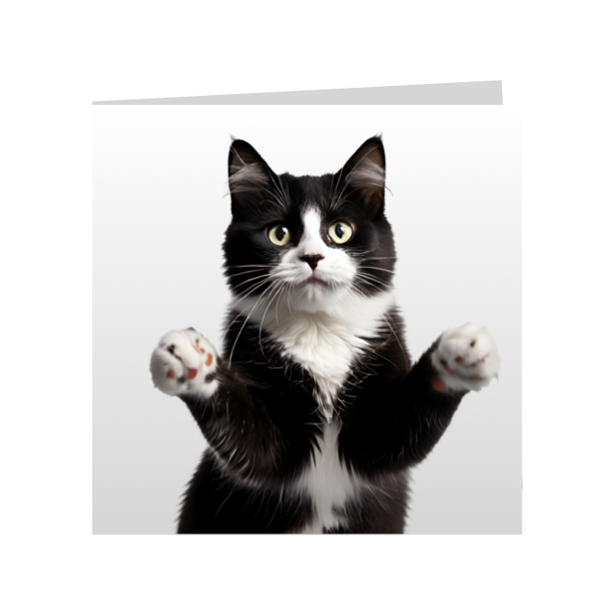 Square Greeting Cards - Black & White Cats