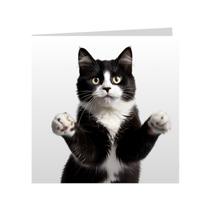 Square Greeting Cards - Black & White Cats