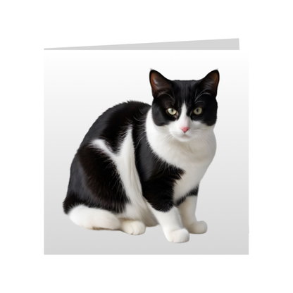 Square Greeting Cards - Black & White Cats