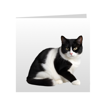 Square Greeting Cards - Black & White Cats