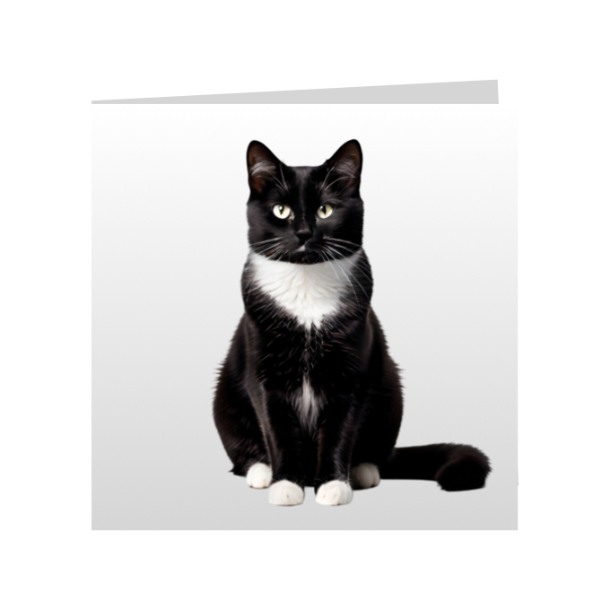 Square Greeting Cards - Black & White Cats