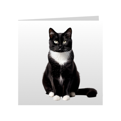 Square Greeting Cards - Black & White Cats