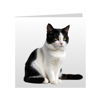 Square Greeting Cards - Black & White Cats