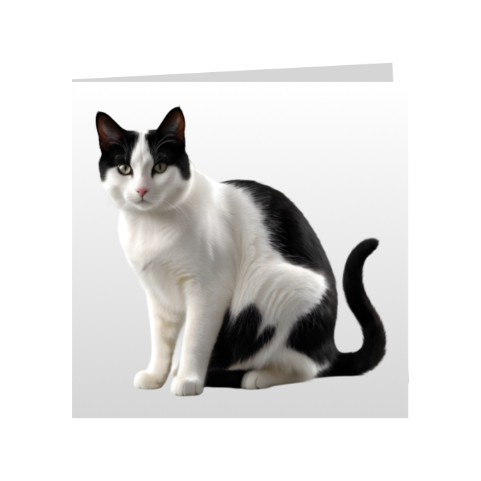 Square Greeting Cards - Black & White Cats