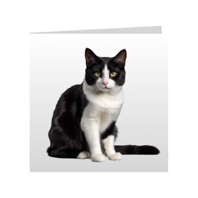 Square Greeting Cards - Black & White Cats