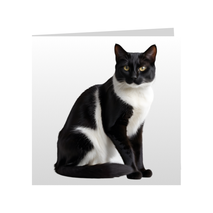 Square Greeting Cards - Black & White Cats