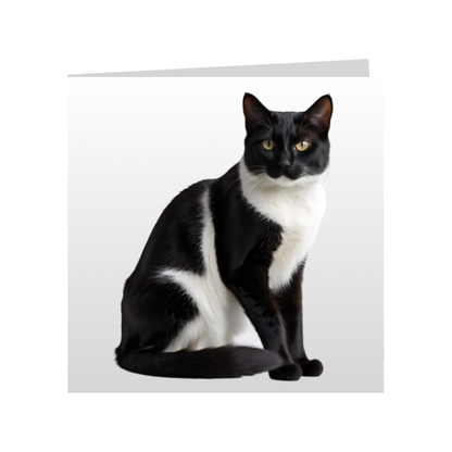 Square Greeting Cards - Black & White Cats