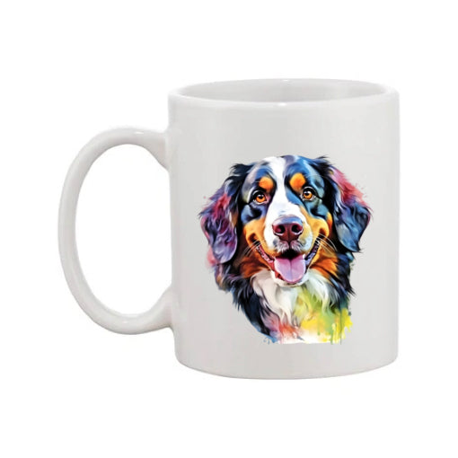 Mug - 11oz - Bernese Mountain Dog in vibrant watercolours 1