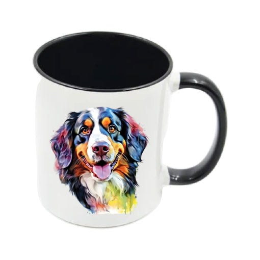 Mug - 11oz - Bernese Mountain Dog in vibrant watercolours 1