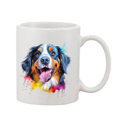 Mug - 11oz - Bernese Mountain Dog in vibrant watercolours 2