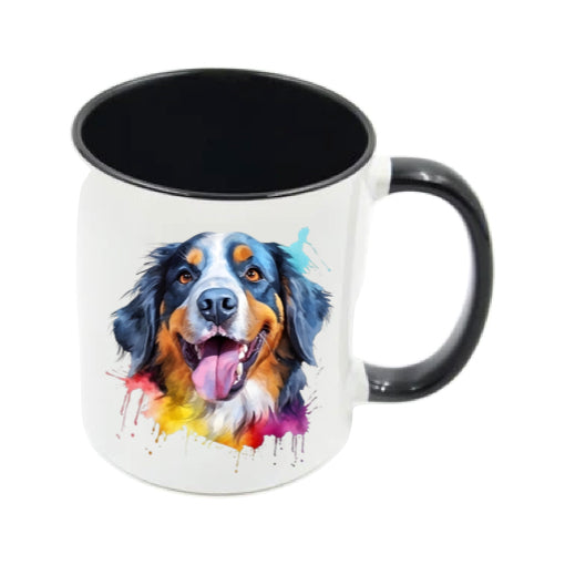 Mug - 11oz - Bernese Mountain Dog in vibrant watercolours 2