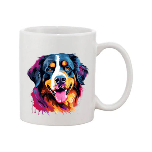 Mug - 11oz - Bernese Mountain Dog in vibrant watercolours 5