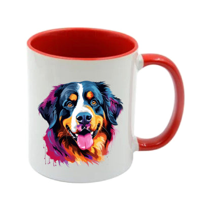 Mug - 11oz - Bernese Mountain Dog in vibrant watercolours 5