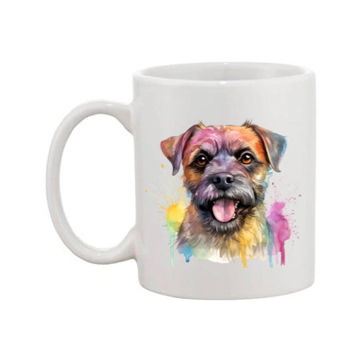 Mug - 11oz - Border Terrier in vibrant watercolours 1