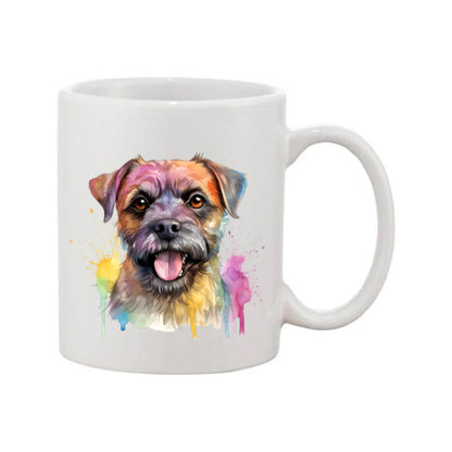 Mug - 11oz - Border Terrier in vibrant watercolours 1