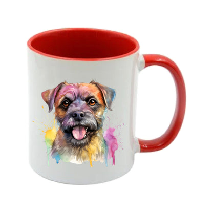 Mug - 11oz - Border Terrier in vibrant watercolours 1