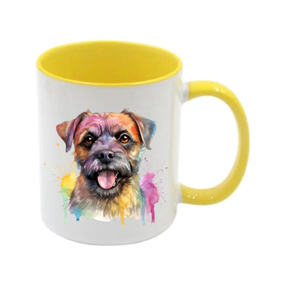 Mug - 11oz - Border Terrier in vibrant watercolours 1