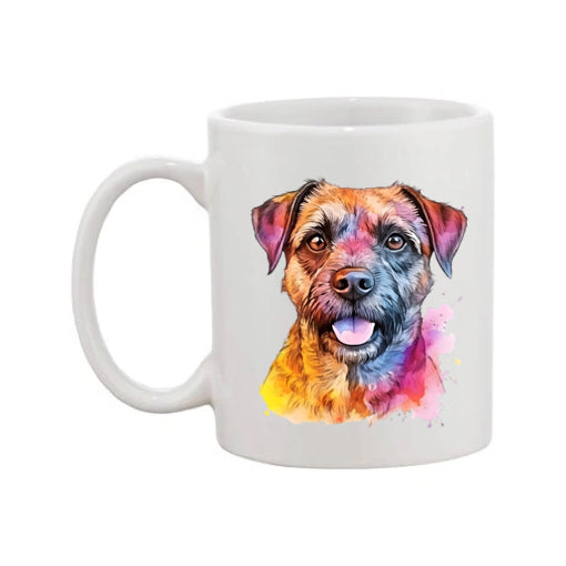 Mug - 11oz - Border Terrier in vibrant watercolours 2