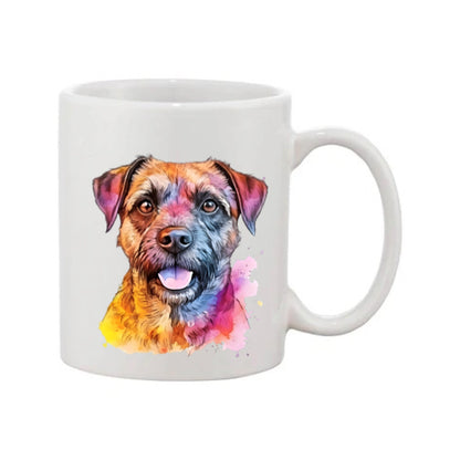 Mug - 11oz - Border Terrier in vibrant watercolours 2