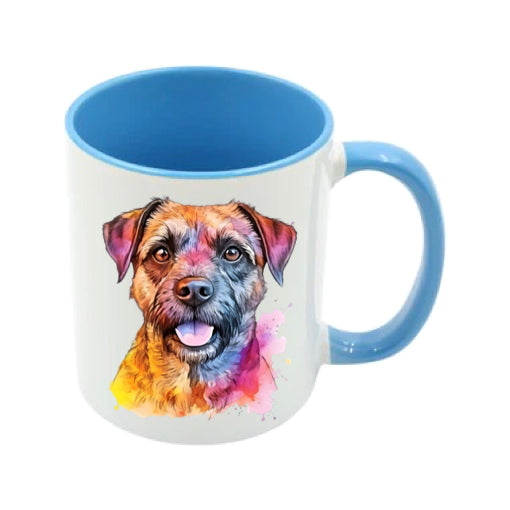 Mug - 11oz - Border Terrier in vibrant watercolours 2