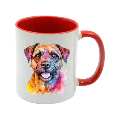 Mug - 11oz - Border Terrier in vibrant watercolours 2