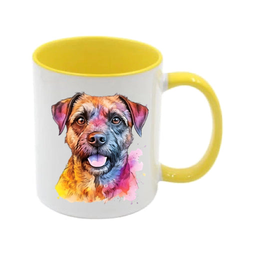Mug - 11oz - Border Terrier in vibrant watercolours 2