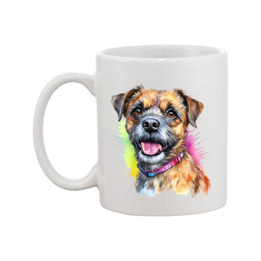 Mug - 11oz - Border Terrier in vibrant watercolours 3