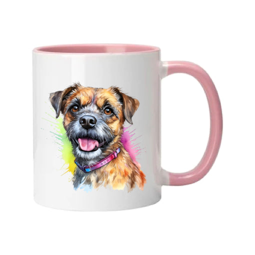 Mug - 11oz - Border Terrier in vibrant watercolours 3