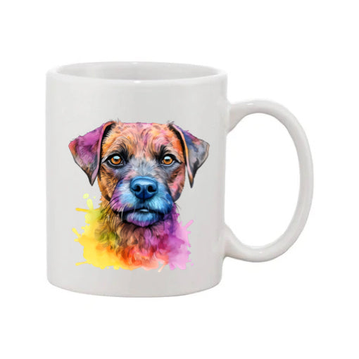 Mug - 11oz - Border Terrier in vibrant watercolours 4