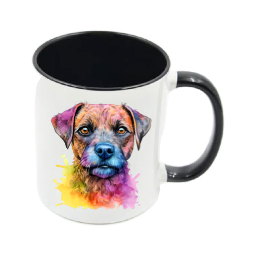 Mug - 11oz - Border Terrier in vibrant watercolours 4