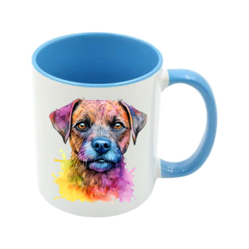 Mug - 11oz - Border Terrier in vibrant watercolours 4
