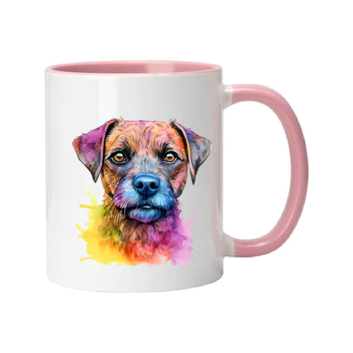 Mug - 11oz - Border Terrier in vibrant watercolours 4