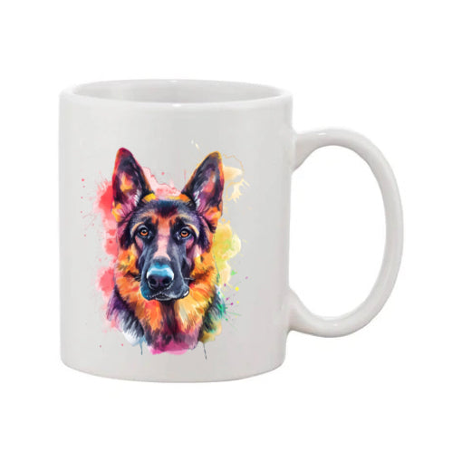 Mug - 11oz - German Shepherd in vibrant watercolours 2
