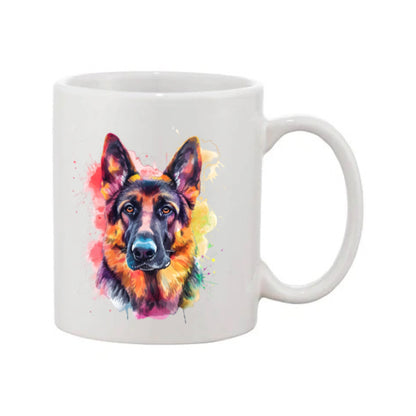 Mug - 11oz - German Shepherd in vibrant watercolours 2