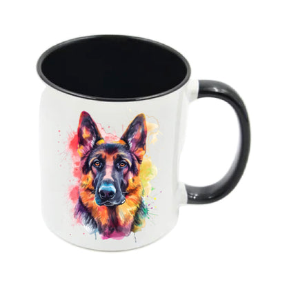 Mug - 11oz - German Shepherd in vibrant watercolours 2