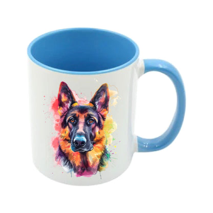 Mug - 11oz - German Shepherd in vibrant watercolours 2