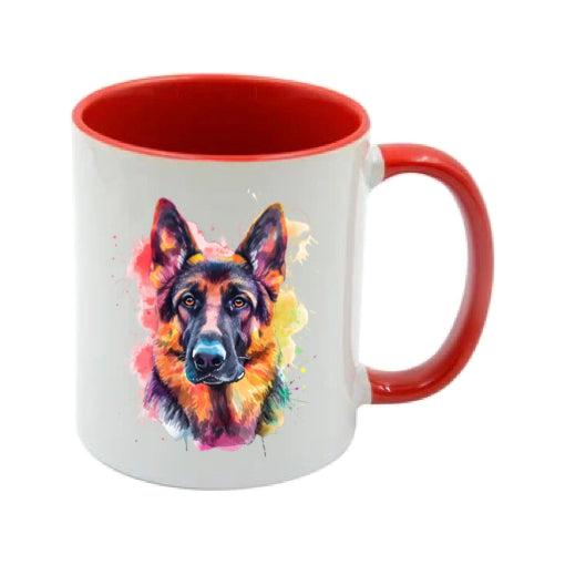 Mug - 11oz - German Shepherd in vibrant watercolours 2