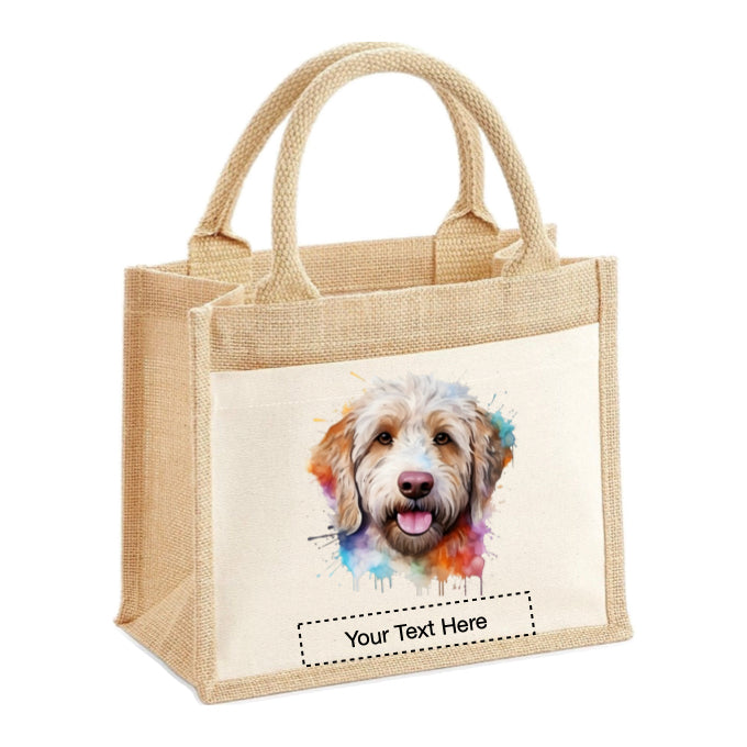 Jute Tote Bags - With 8 different images of Labradoodle dog breed