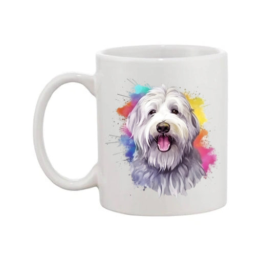 Mug - 11oz - Old English Sheepdog in vibrant watercolours 1