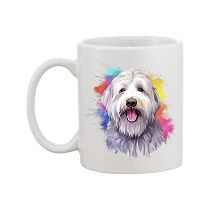 Mug - 11oz - Old English Sheepdog in vibrant watercolours 1