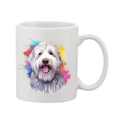 Mug - 11oz - Old English Sheepdog in vibrant watercolours 1