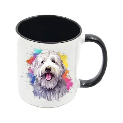 Mug - 11oz - Old English Sheepdog in vibrant watercolours 1