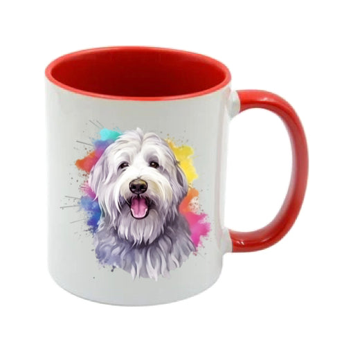 Mug - 11oz - Old English Sheepdog in vibrant watercolours 1