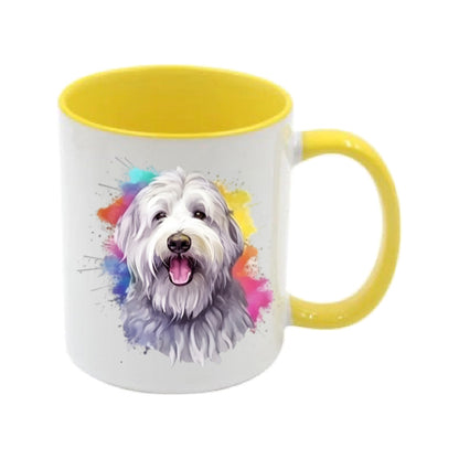 Mug - 11oz - Old English Sheepdog in vibrant watercolours 1