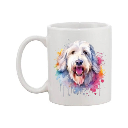 Mug - 11oz - Old English Sheepdog in vibrant watercolours 2