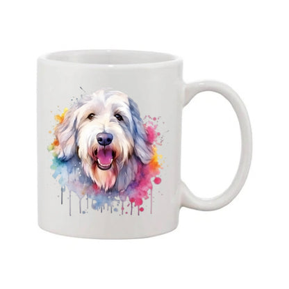 Mug - 11oz - Old English Sheepdog in vibrant watercolours 2