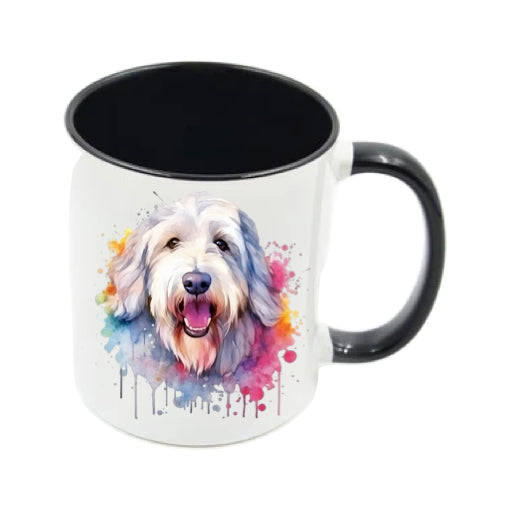 Mug - 11oz - Old English Sheepdog in vibrant watercolours 2