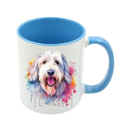 Mug - 11oz - Old English Sheepdog in vibrant watercolours 2