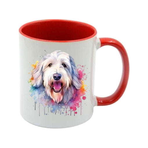 Mug - 11oz - Old English Sheepdog in vibrant watercolours 2